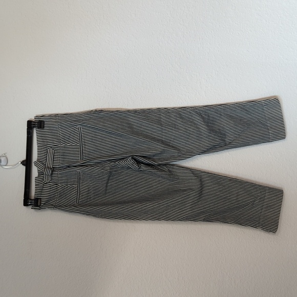 Gap Striped High Waisted Button Fly Slim Pant Blue White 4 Nautica summer preppy - Picture 2 of 8